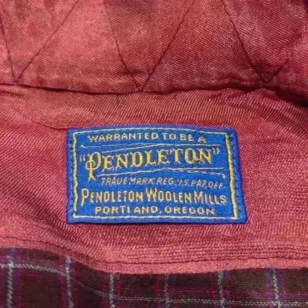 Vintage Maroon Pendleton Plaid Pattern Button Up … - image 3